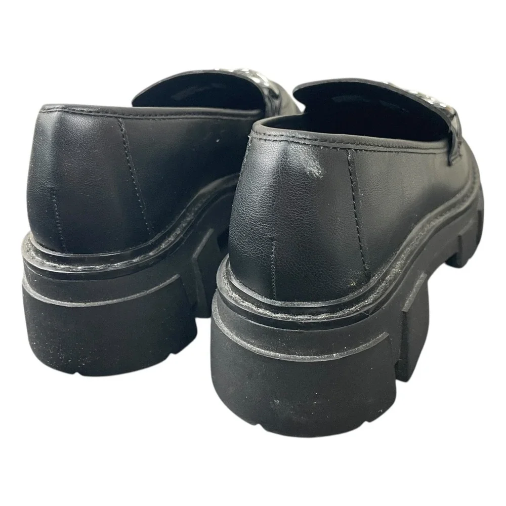 No Boundaries Lug Loafers‎ Womens  7 Chunky Platform Y2K Goth Grunge Chain Shoes